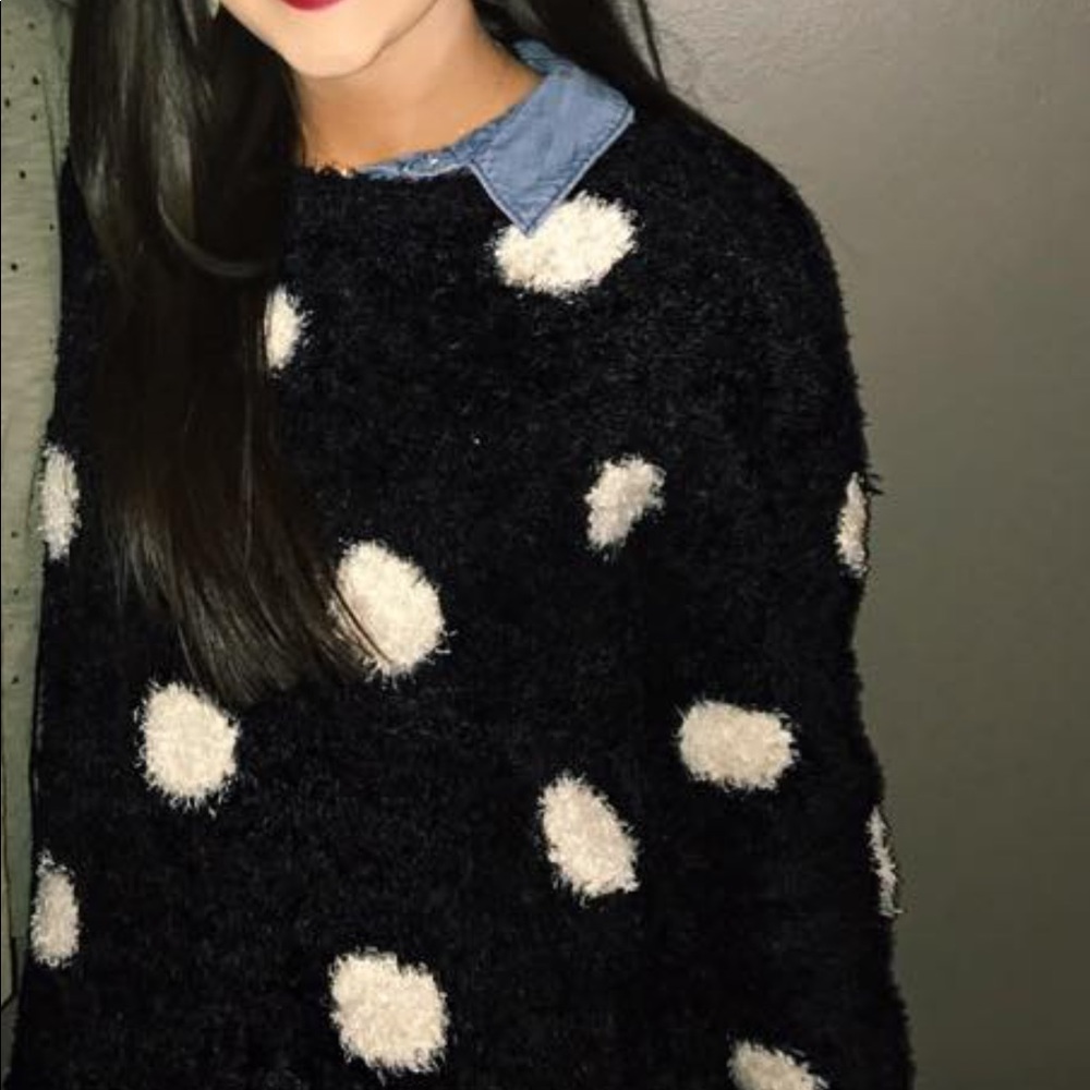 Polka Dot fuzzy sweater